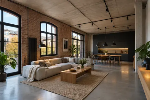 Loft mit moderner Gebäudetechnik · KI-Beispielvisualisierung