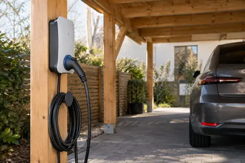 Ladepunkt im Carport · KI-Beispielvisualisierung