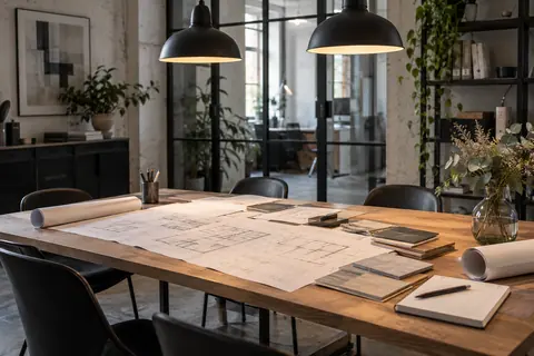 Projektvorbereitung im Büro · KI-Beispielvisualisierung