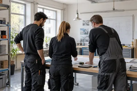 Teamgespräch zur Planung · KI-Beispielvisualisierung